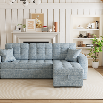 Rolin 2.7M L Shaped Functional Fabric Corner Sofa Bed