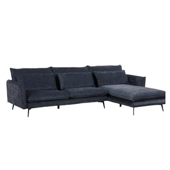 Ashwin Luxury Corner Blue Fabric Loveseat Sofa(Right Corner Only) SF391