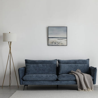 Ashwin 3 Seater Luxury Blue Fabric Loveseat Sofa SF366