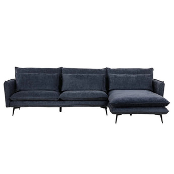 Ashwin Luxury Corner Blue Fabric Loveseat Sofa(Right Corner Only) SF391
