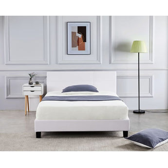 CARTER Modern Consice Design Black or White PU Leather Bed Frame EH1002