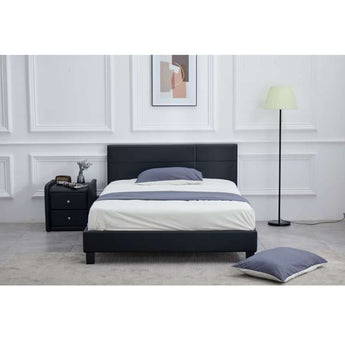 CARTER EH1002 Modern Consice Design Black or White PU Leather Bed Frame