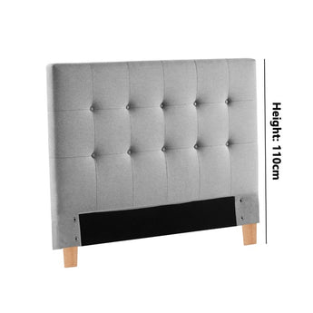 Scandinavian Style EH1079 Buttoned Grey Fabric Headboard / Bedhead