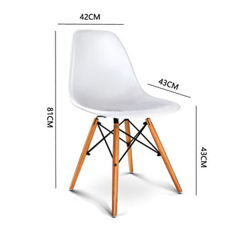 Eames Chairs Set of 4 - White Colour