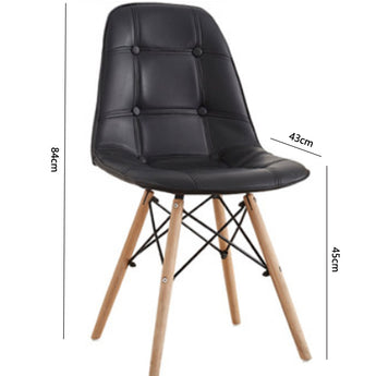 Eames Chairs Set of 4 - Black PU Leather