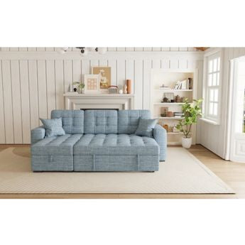 Rolin 2.7M L Shaped Functional Fabric Corner Sofa Bed