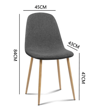 Eames Chairs Set of 4 - Grey Fabric