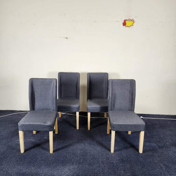 Premium Grey Fabric Timber Leg Dining Chair CY20251