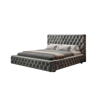 Luxury Button-Tufted SA130 Velvet Queen size