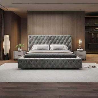 Luxury Button-Tufted SA130 Velvet Queen size