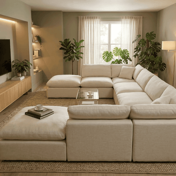 Cloud Modular 8 Seater U-Shape Couch (including 2 Ottomans)