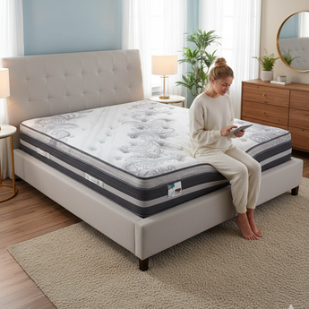 Luxury Latex Mini Bread Spring + Pocket Spring Euro Top Rolled Up Mattress #9003