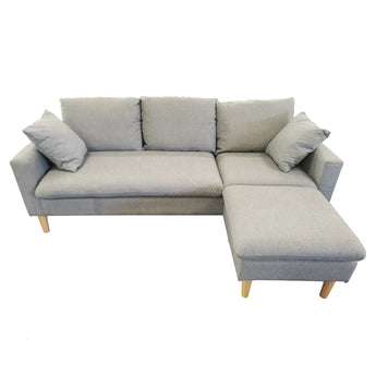 RAYMOND Grey Fabric Sofa Lounger