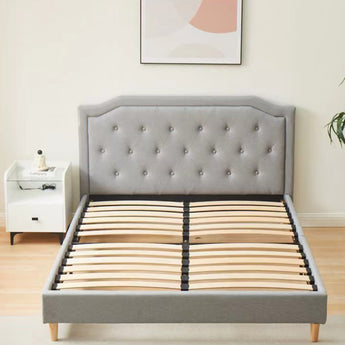 Norbert EH1078 Grey Fabric Bed Frame