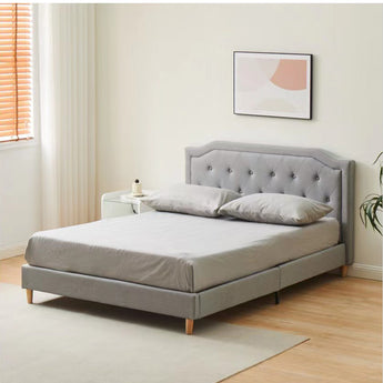 Norbert EH1078 Grey Fabric Bed Frame