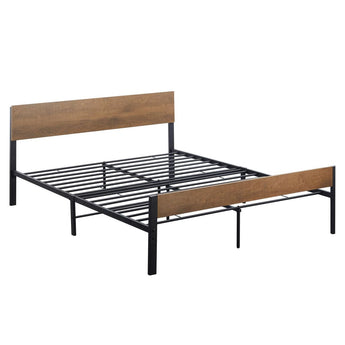 Mondeo EH3008 Wood and Black Colour Metal Bed Frame