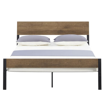 Mondeo EH3008 Wood and Black Colour Metal Bed Frame