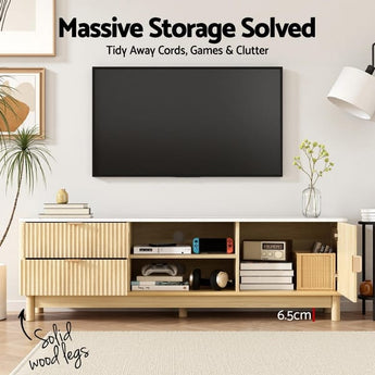 TV Unit Entertainment Unit Storage Drawer Shelf 150cm Pine