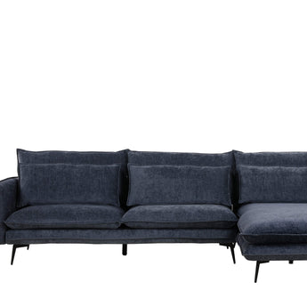 Ashwin SF391 Luxury Corner Blue Fabric Loveseat Sofa(Right Corner Only)