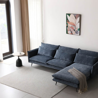 Ashwin Luxury Corner Blue Fabric Loveseat Sofa(Right Corner Only) SF391