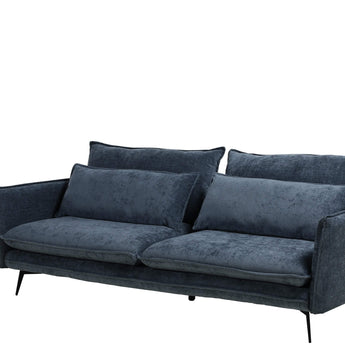 Ashwin SF366 3 Seater Luxury Blue Fabric Loveseat Sofa