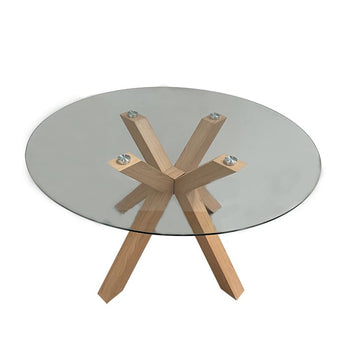 Round Tempered Glass Dining Table with 4 or 6 Chairs