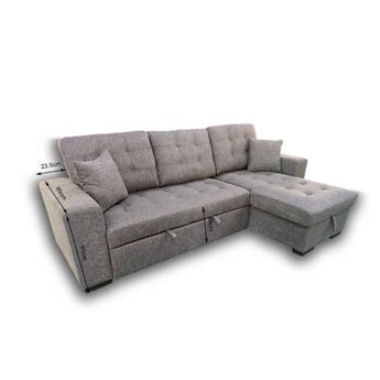 Rolin 2.7M L Shaped Functional Fabric Corner Sofa Bed