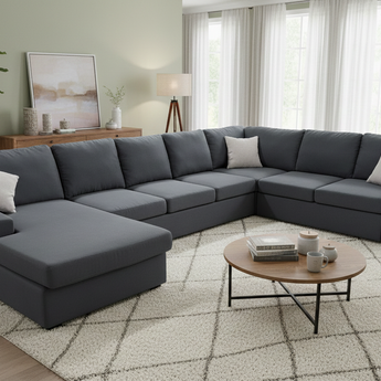 Viola 7 Seat U Shape Fabric Sofa