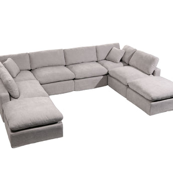 Cloud Modular 8 Seater U-Shape Couch (including 2 Ottomans)