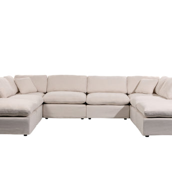 Cloud Modular 6 Seater U-Shape Couch (including 2 Ottomans)