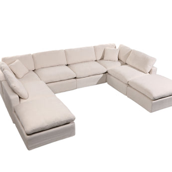 Cloud Modular 8 Seater U-Shape Couch (including 2 Ottomans)